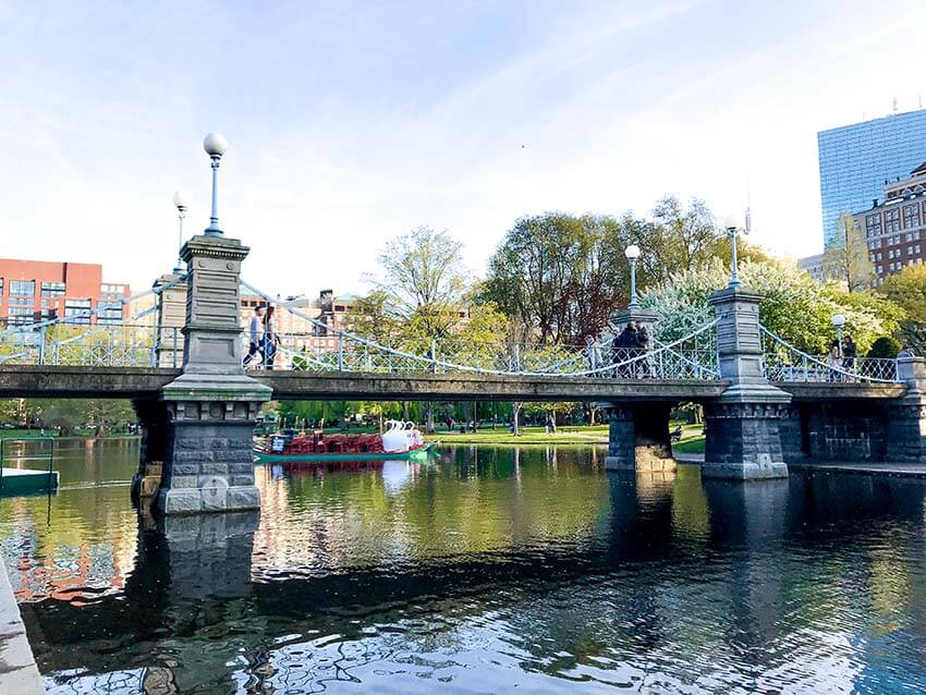 Boston Public Garden Swan Boats Bridge