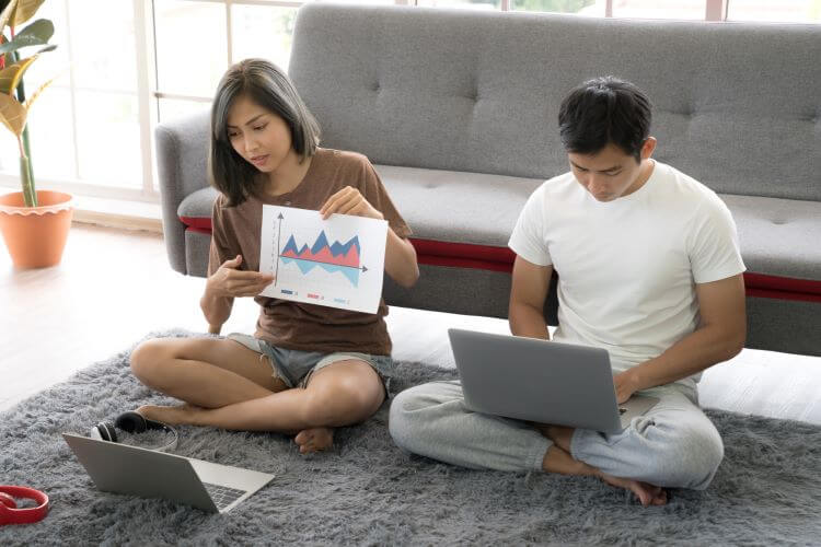 Couple Working From Home 