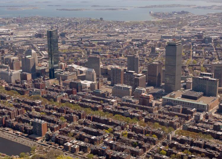 Boston Aerial Shot of Different Neighborhoods