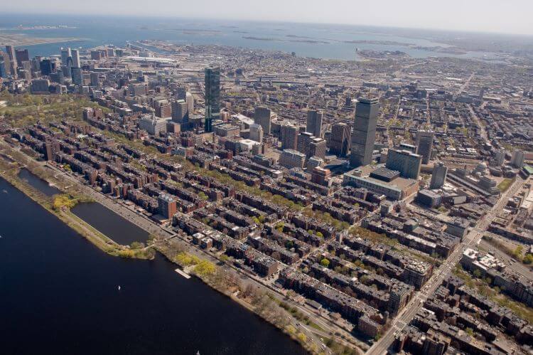 Boston Neighborhoods Aerial Shot