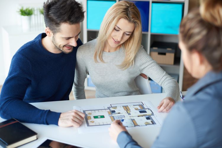 Couple going over renovation project