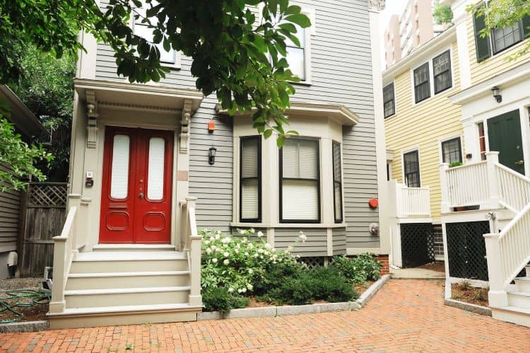 Red door in Boston multifamily