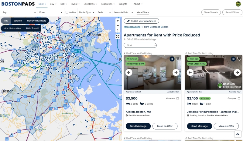 Boston Pads price reductions