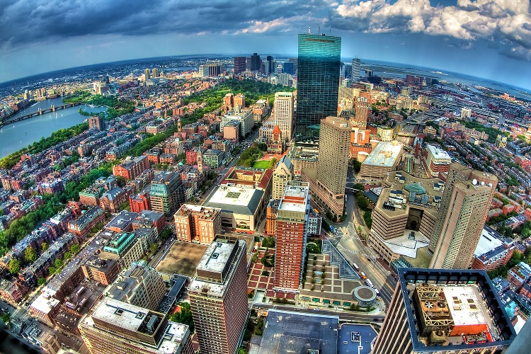 View of Boston from top of Prudential Tower