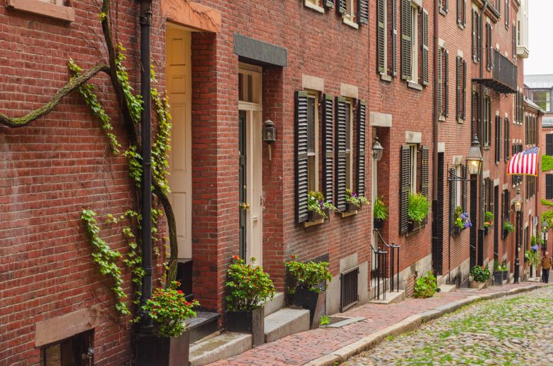 Boston apartments in Beacon Hill street