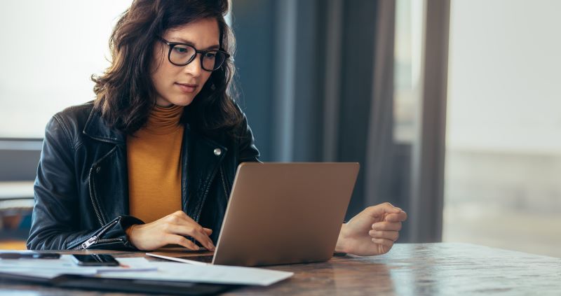 Woman evaluating leads