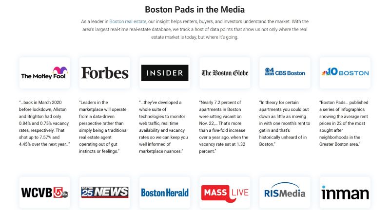 Boston pads in the Media