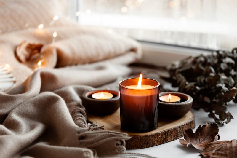 Winter maintenance candles fire prevention