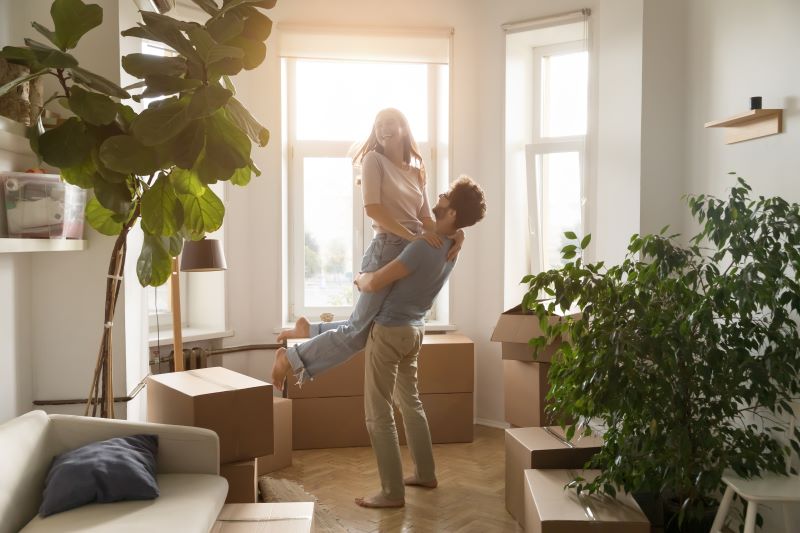couple happy about rent to own