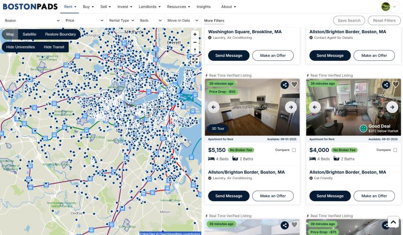 Boston Pads Listings